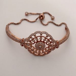 925 Silver bracelet cubic zirconia stones bolo